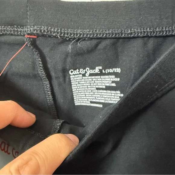 Cat & Jack Black Leggings with Logo Patch size L new with tags - Picture 3 of 4